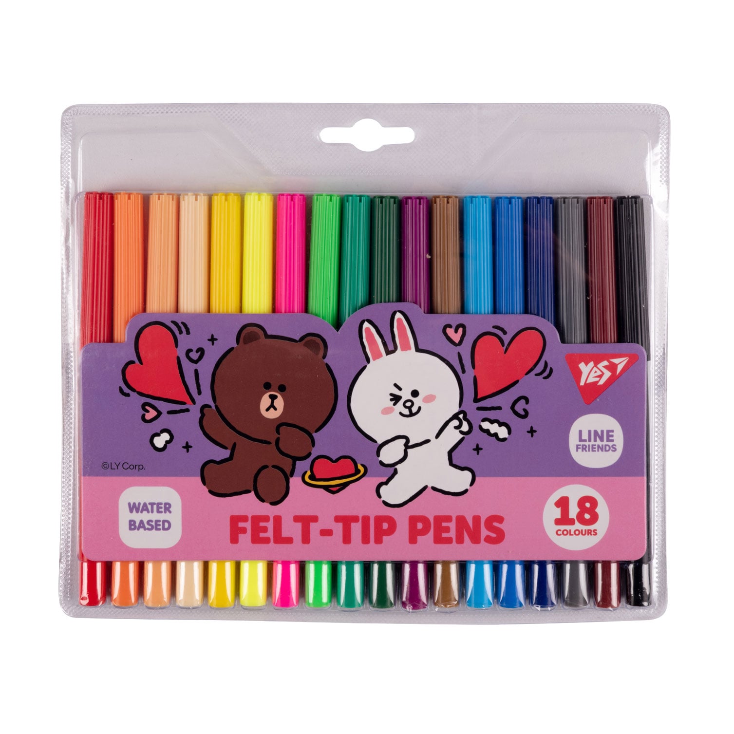 Набір кольорових фломастерів YES Line Friends, 18 кольорів (650551)